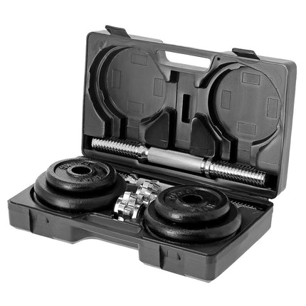 Dumbbell Set with Suitcase, 20kg Adjustable Plates