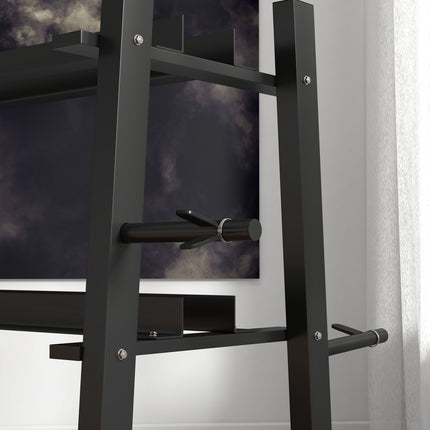 Dumbbell rack, 3 levels, holds 200 kg, black steel