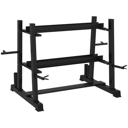 Dumbbell rack, 3 levels, holds 200 kg, black steel