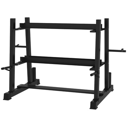 Dumbbell rack, 3 levels, holds 200 kg, black steel
