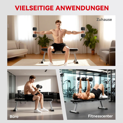 Hanteln, gerändelter Griff, Gusseisen, 2 x 20 kg für das Home-Gym