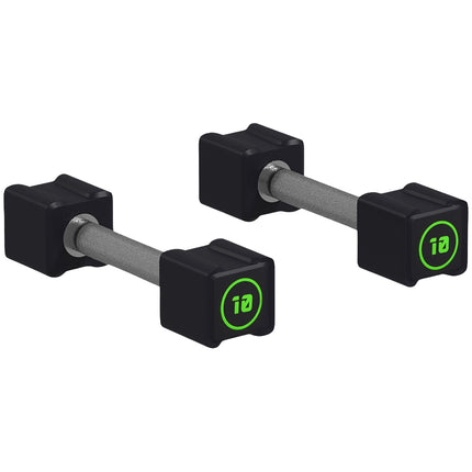 Dumbbell set 20 kg - Non-slip metal handles, black