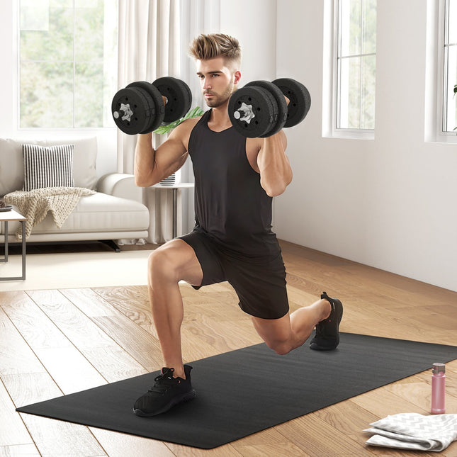 Hantelset 25KG Hantelset mit Hantelscheiben für Home-Office-Fitnessstudio Stahl Kunstleder schwarz
