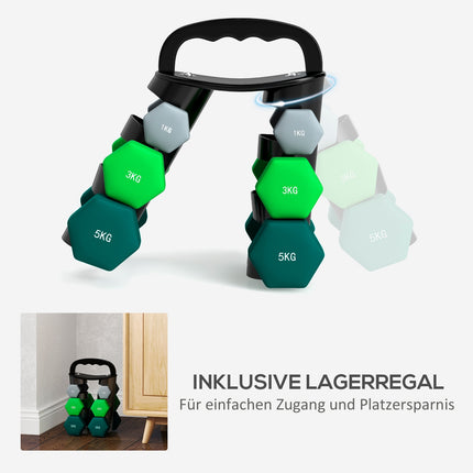 Verstellbares Kurzhantel-Set mit Ständer - Fitness für Zuhause