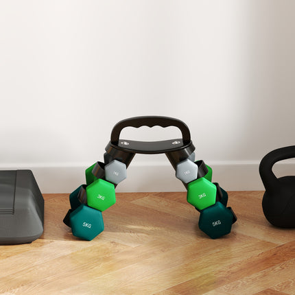 Verstellbares Kurzhantel-Set mit Ständer - Fitness für Zuhause