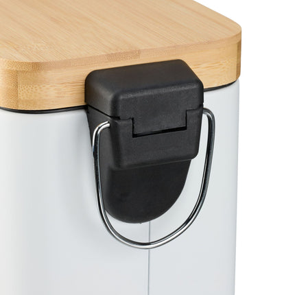 Dustbin for bathroom 5 liters with bamboo lid