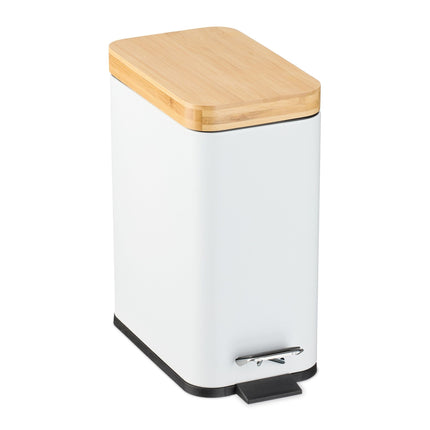 Dustbin for bathroom 5 liters with bamboo lid