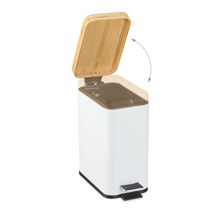 Dustbin for bathroom 5 liters with bamboo lid