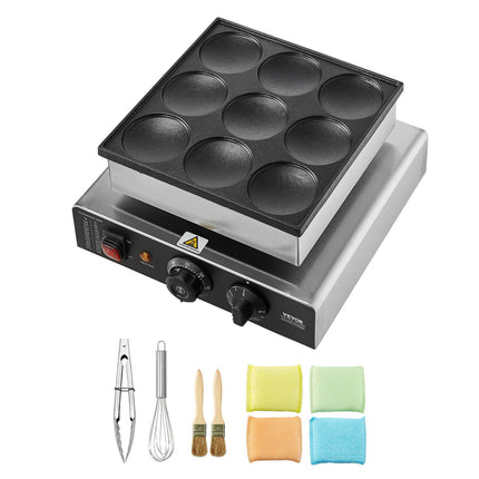 Dutch Pancake Maker 9-Hole 76mm, 850W Temp Timer