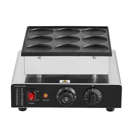 Dutch Pancake Maker 9-Hole 76mm, 850W Temp Timer