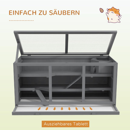 Dwarf hamster cage with stairs, 3-story wooden villa