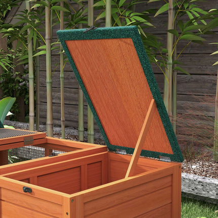 Dwarf rabbit hutch, wood with run, indoor/outdoor 140 cm