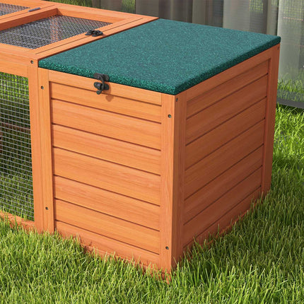 Dwarf rabbit hutch, wood with run, indoor/outdoor 140 cm