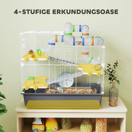 Dwarf Hamster Cage, 4 Levels, Tunnel System, 78x45x73 cm