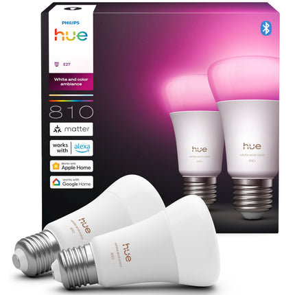 E27 LED Leuchtmittel, White & Color Ambiance, 810lm, 2er-Pack