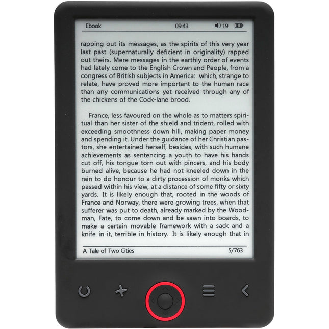 E-Ink eReader 6"" Display, 4GB Speicher, 20h Akkulaufzeit