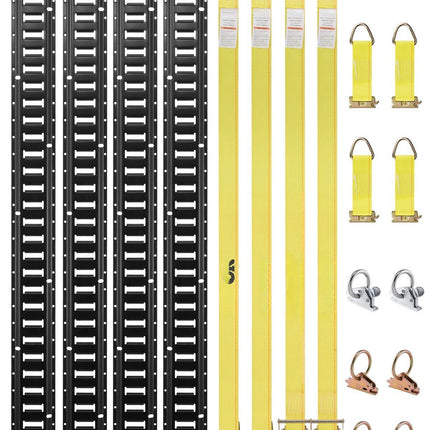 E-Track Tie-Down Rail Kit, 18-Piece 5 ft Steel Set