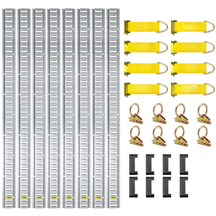 E-Track Tie-Down Rail Kit, 5 ft, 34-Piece, 1500 lb