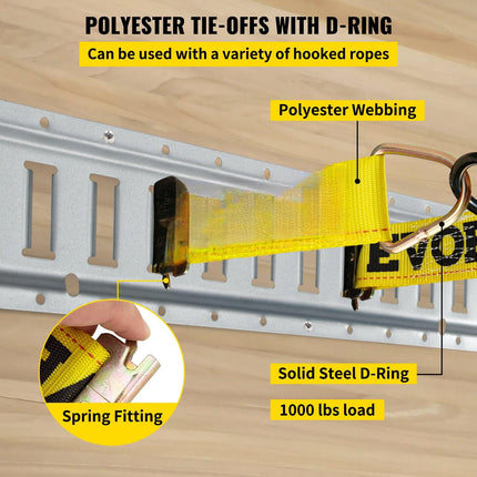 E-Track Tie-Down Rail Kit, 5 ft, 34-Piece, 1500 lb