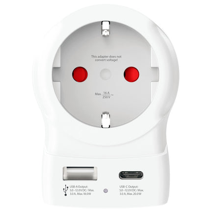 EU auf UK Steckeradapter, USB-A/USB-C 20W PD geerdet