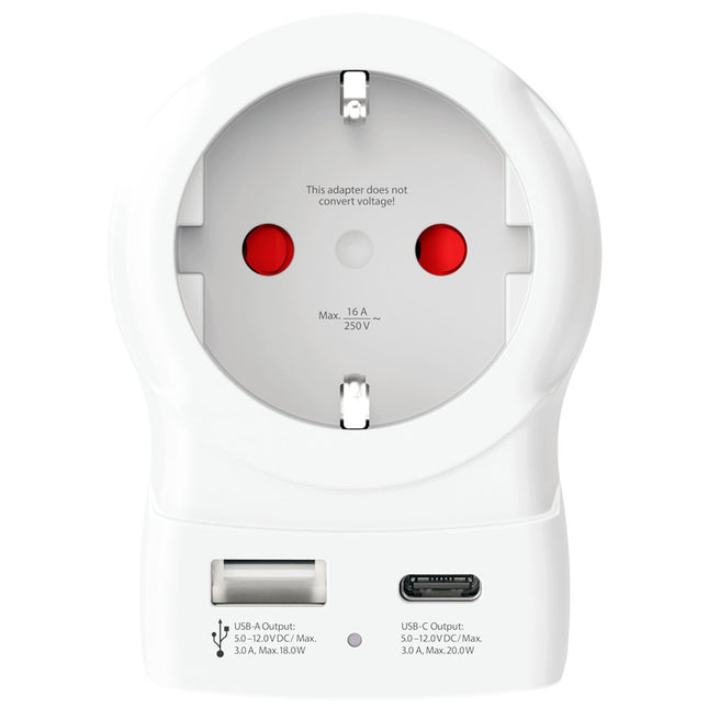 EU auf UK Steckeradapter, USB-A/USB-C 20W PD geerdet