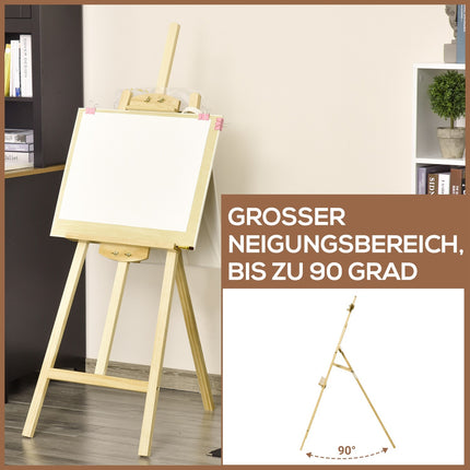 Verstellbare Staffelei aus Kiefernholz – naturbelassen, 51.5x71.5x134.5 cm