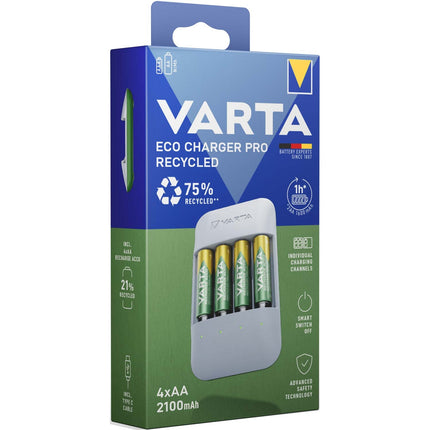 Nabíječka Eco Charger Pro Recycled vč. 4x AA 2100 mAh