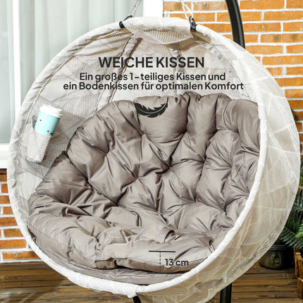 Outdoor-Eiersessel mit Getränkehalter, faltbar, abnehmbarem Sitzkissen