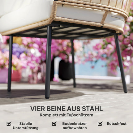 Chaise en rotin en forme d'œuf avec coussin amovible, rembourrage, chaise d'extérieur surdimensionnée en rotin, chaise en osier résistante aux intempéries Chaise de jardin Chaises de jardin pour balcon de jardin, porche, terrasse Beige |