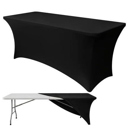 Elastische schwarze Banketttischdecke 180x75 cm