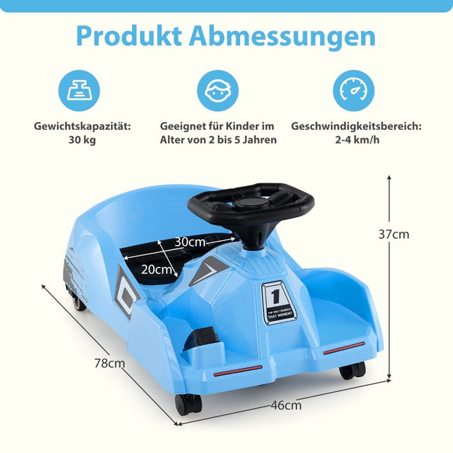 Elektrisches 12V Kinder-Go-Kart mit Fernbedienung & abnehmbarem Mopp