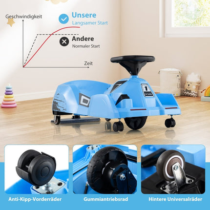 Elektrisches 12V Kinder-Go-Kart mit Fernbedienung & abnehmbarem Mopp