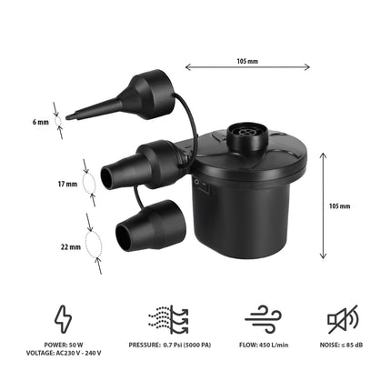 Elektrická pumpa 230V-12V s adaptéry