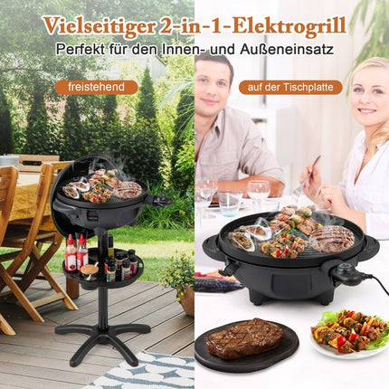 Elektrischer BBQ-Grill – 1200W, Zwei Heizzonen, Antihaftplatte