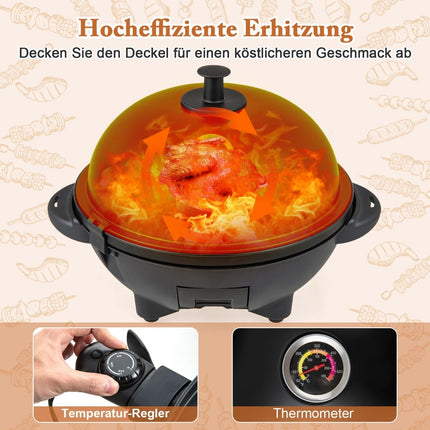 Elektrischer BBQ-Grill – 1200W, Zwei Heizzonen, Antihaftplatte