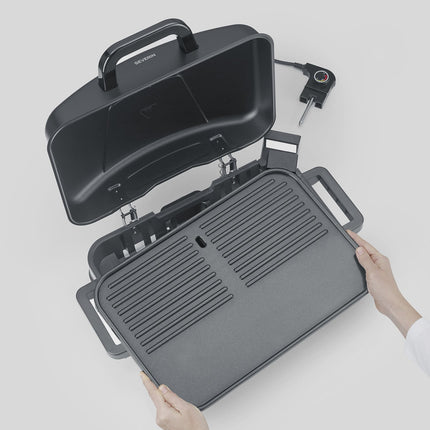 Electric BBQ Grill with Stand, Ceramic Plate, 2300W