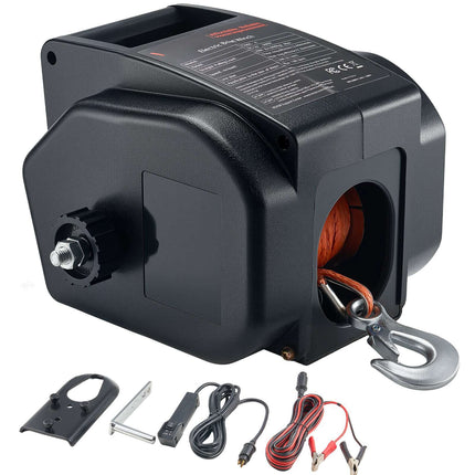 Electric Boat Trailer Winch, 12V 300W, 900 kg, Wired Remote