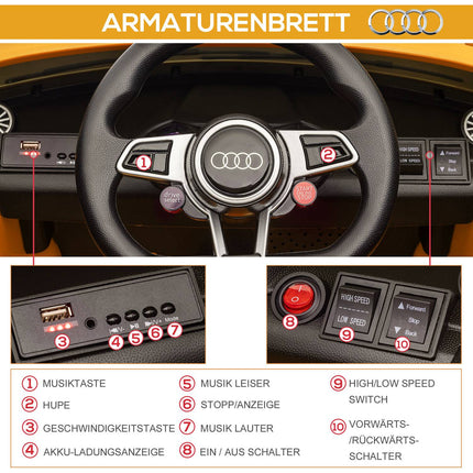 Elektrisches Kinderfahrzeug, Fernbedienung, gelb