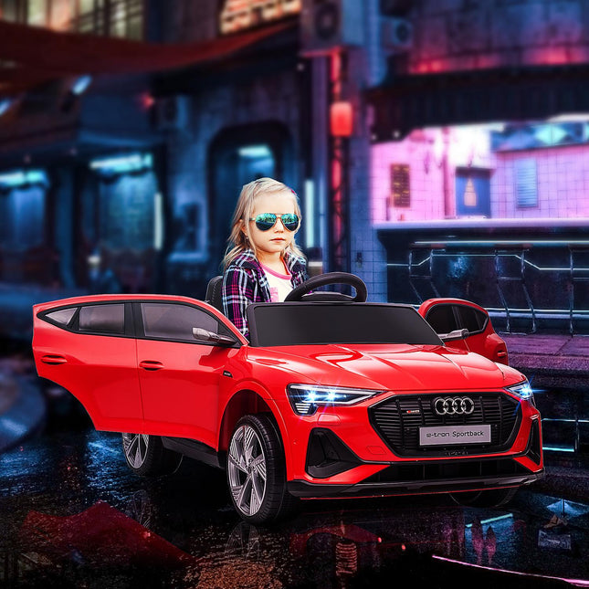 Elektroauto für Kinder mit Fernbedienung, Sicherheitsgurt, Musik – rot