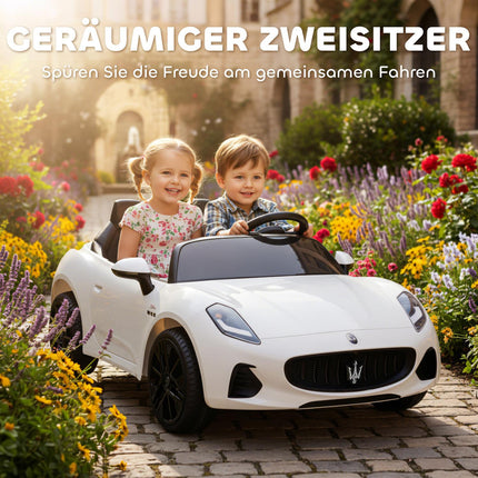 Kinder-Elektroauto, 2-Sitzer, 12V, Fernbedienung, LED, Weiß