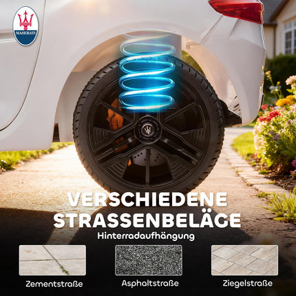 Kinder-Elektroauto, 2-Sitzer, 12V, Fernbedienung, LED, Weiß