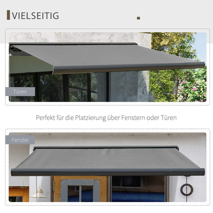 Electric Cassette Awning with Remote, Dark Gray 3x2.5m