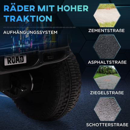 Elektrisches Geländefahrzeug mit Musik und Stauraum – Schwarz