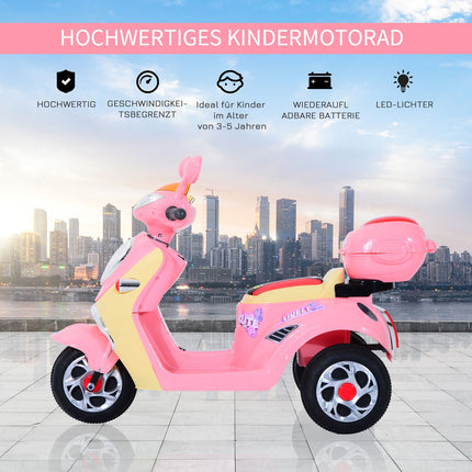 Electric motorcycle for children - 6V, Tricycle, Pink/Yellow
