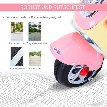 Electric motorcycle for children - 6V, Tricycle, Pink/Yellow