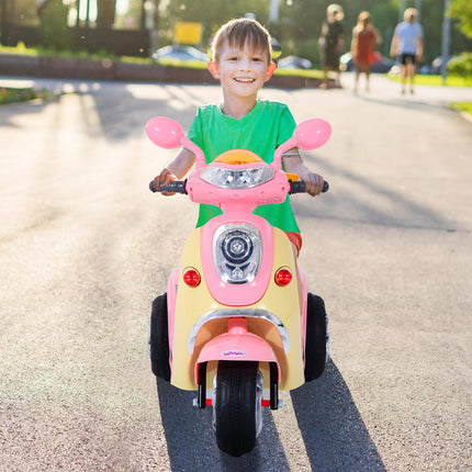 Electric motorcycle for children - 6V, Tricycle, Pink/Yellow