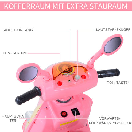 Electric motorcycle for children - 6V, Tricycle, Pink/Yellow