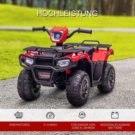 Elektro-Quad für Kinder mit LED und Musik, Schwarz/Rot
