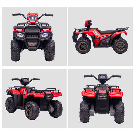 Elektro-Quad für Kinder mit LED und Musik, Schwarz/Rot
