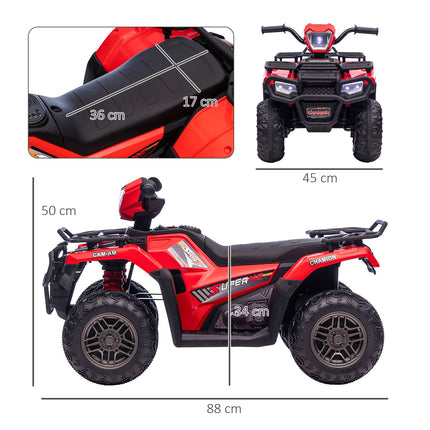 Elektro-Quad für Kinder mit LED und Musik, Schwarz/Rot